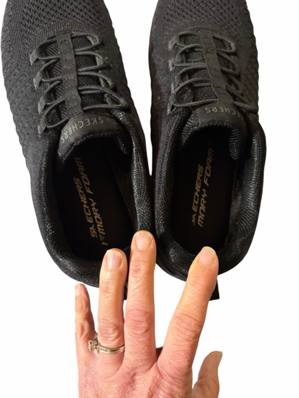 Skechers  Black Knit memory foam Slip-On Walking Shoes - Picture 7 of 9